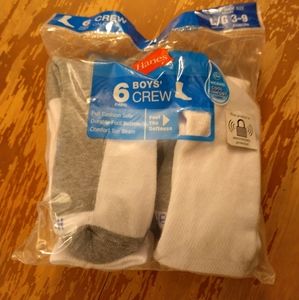 Hanes boys socks 6 pack large